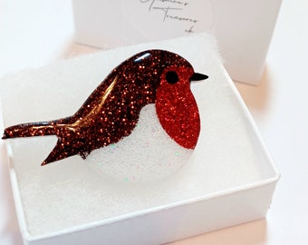 Broche Robin faite main