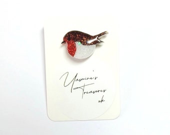 Handmade Robin pin. Gift for memorial and grief.