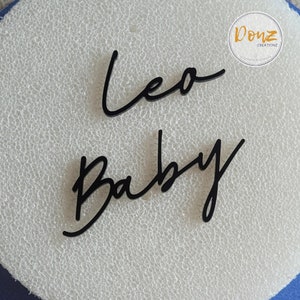 Zodiac Cake Charm | Name Plaque | Birthday | Holiday | Cake Art | Cursive Letters | Astrology | Heart Cake | Trendy | Minimal | Dainty |