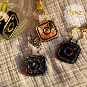 Porte-clés numérique pour cartes de visite NFC | Petite entreprise | Forme du logo Instagram | Outil de réseautage | Acrylique | Critiques | Facebook | Arbre à liens |