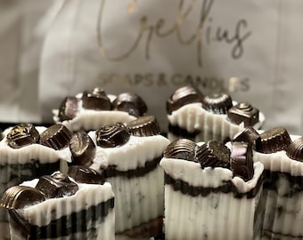 Chocolate/ Peppermint Melt and Pour Soap, 7oz.