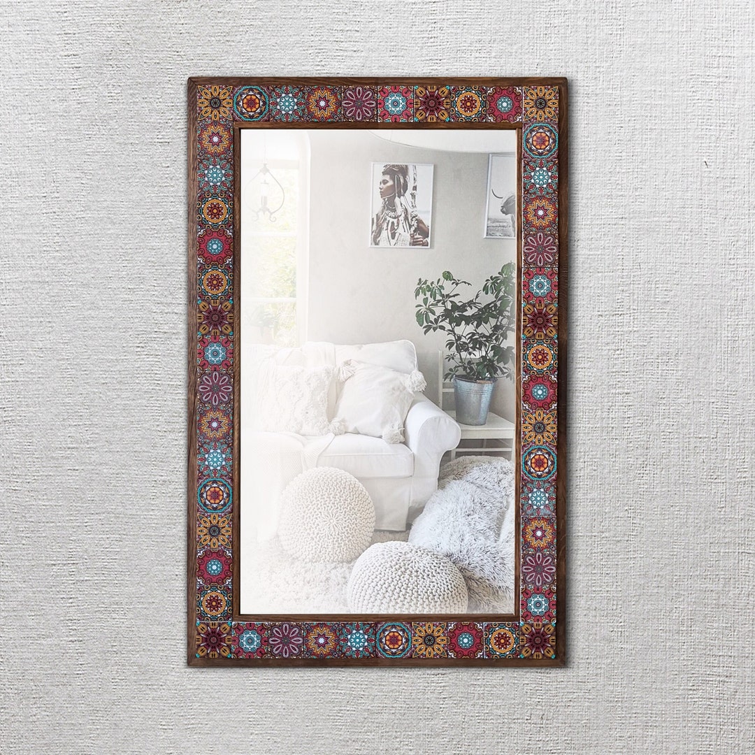 Moroccan Stone Wall Mirror, Large Wall Mirror, Decorative Handmade Mirror, Ethnic Decor, Mosaic ...