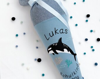 Schultüte Orkawal blau in 70cm und 35cm Größe
