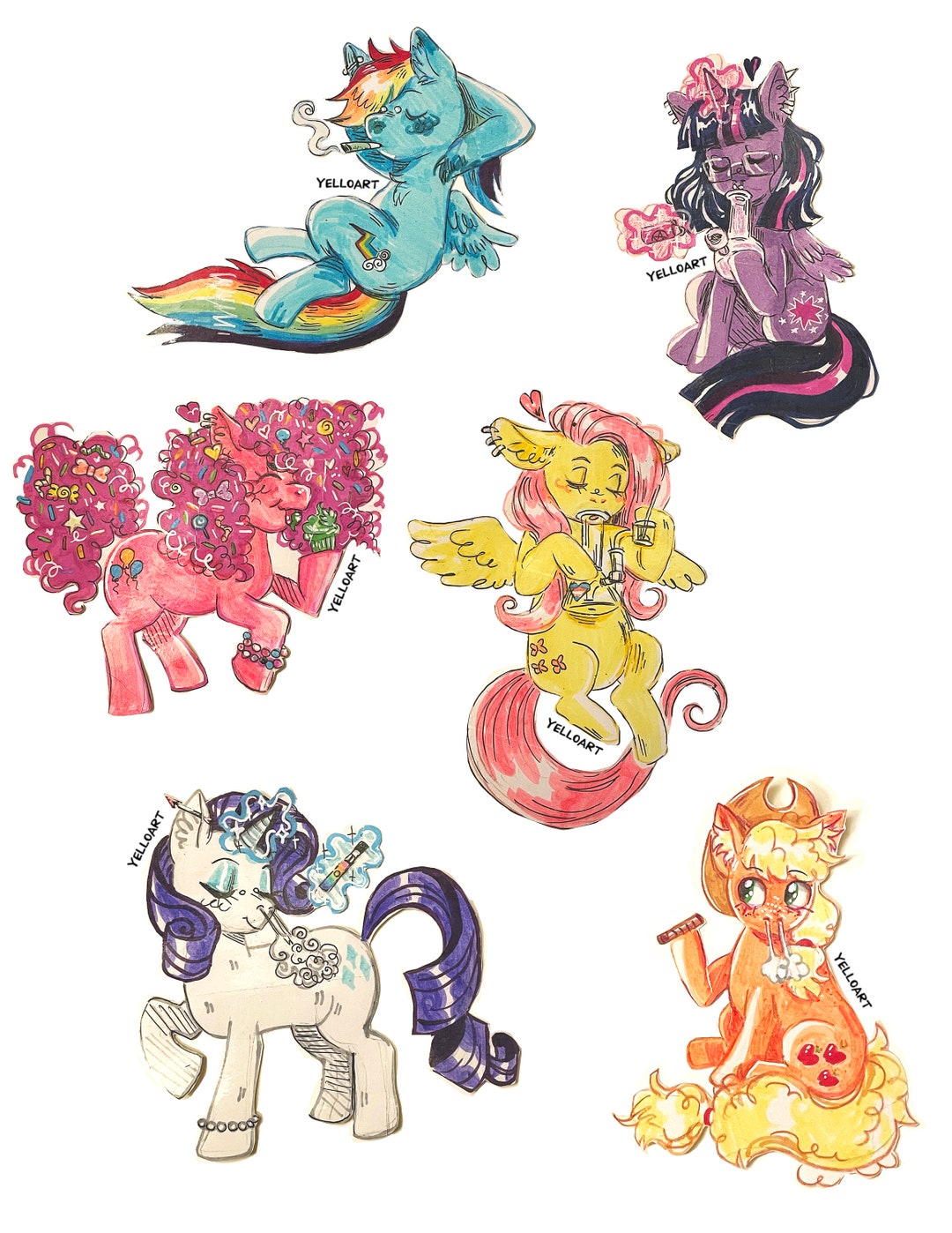 mlp stoner pony stickers