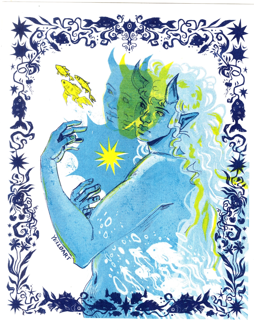 Fishy Riso Print - Etsy