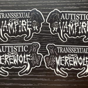 Autistic/trans Werewolf/vampire Sticker - Etsy