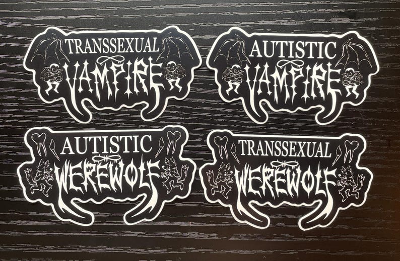 Autistic/trans Werewolf/vampire Sticker - Etsy