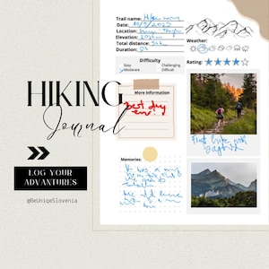 Hiking Journal: Adventure Log Book, Hike Challenge (Digital Download)