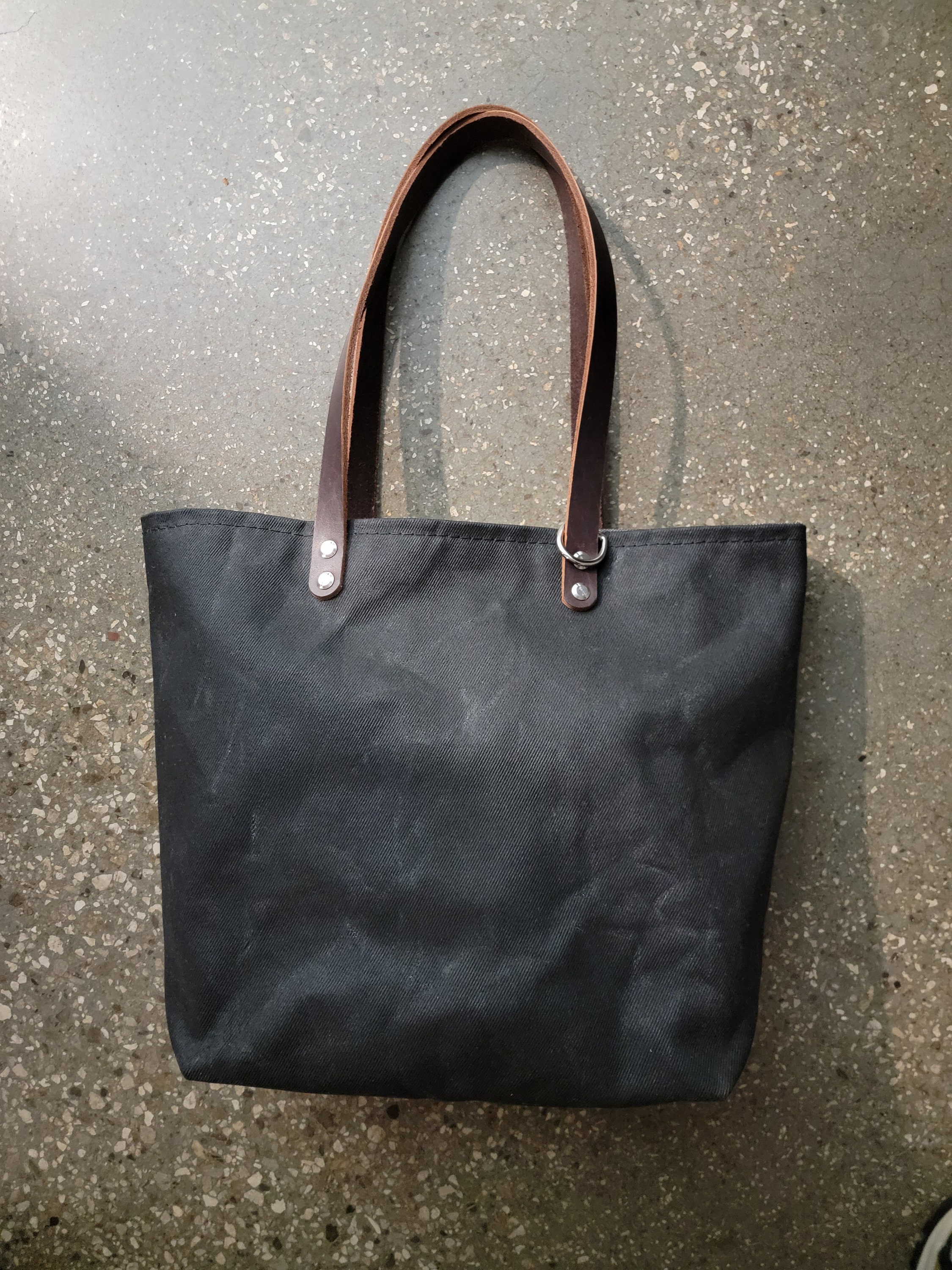 Waxed Rugged Twill Shopper Bag, Chubby Market Bag, Chunky Shopper Bag, Shopping Bag, Girls Rural Design, USA MADE, Reusable Shopper Bag, GRD