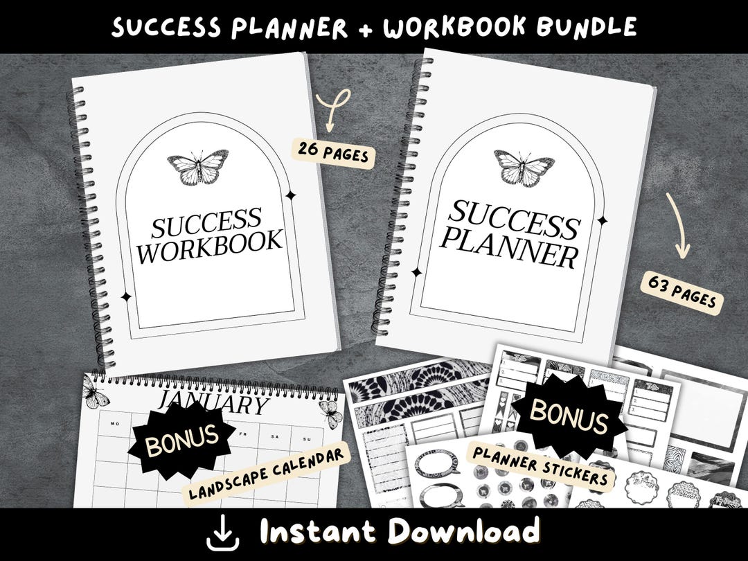 Printable Success Planner & Workbook Bundle |goal Setting Journal ...
