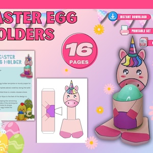 Easter Egg Holder Printable – Adorable DIY Stand for Your Festive Eggs! | Easter Egg Holder | Easter Egg Decor PDF | Easter Egg Template |