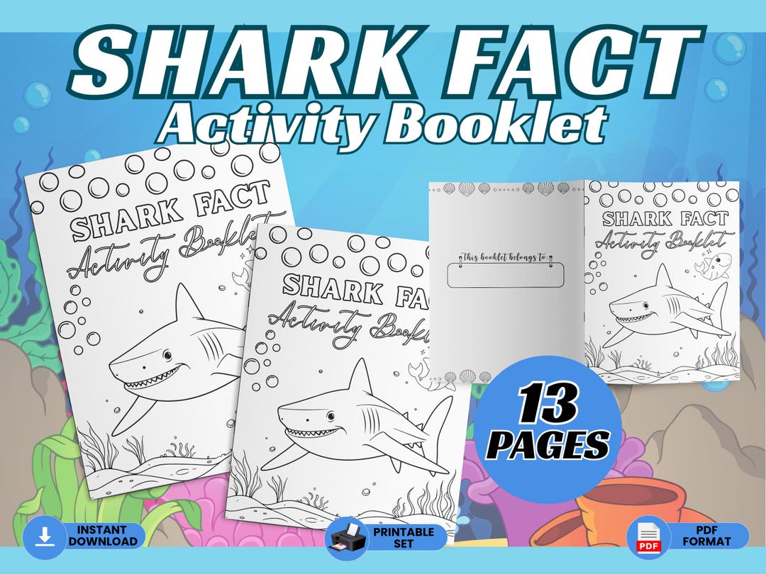 Printable Shark Fact Activity Booklet for Kids | Ocean Animal ...