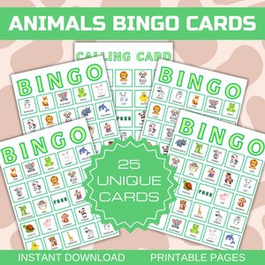 PDF Animal Bingo,Printable Animal Bingo Cards, Animal Party Game, Animal Activity, Animal Birthday Bingo, Animal Game, Zoo Bingo, Zoo Game