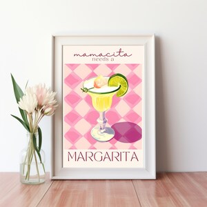 Mamacita Needs a Margarita - Vibrant and Playful Digital Art Print for Home Decor and Instant Download