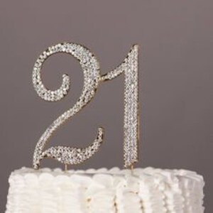 Strass cake pick topper numéros decor sparkle âge anniversaire/anniversaire 21/30