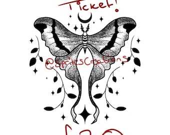 Entrada para el tatuaje de la polilla lunar