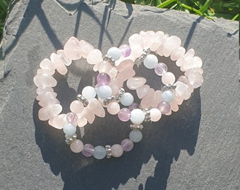 Anillos de inquietud para el pulgar curativos con cuentas de cristal.