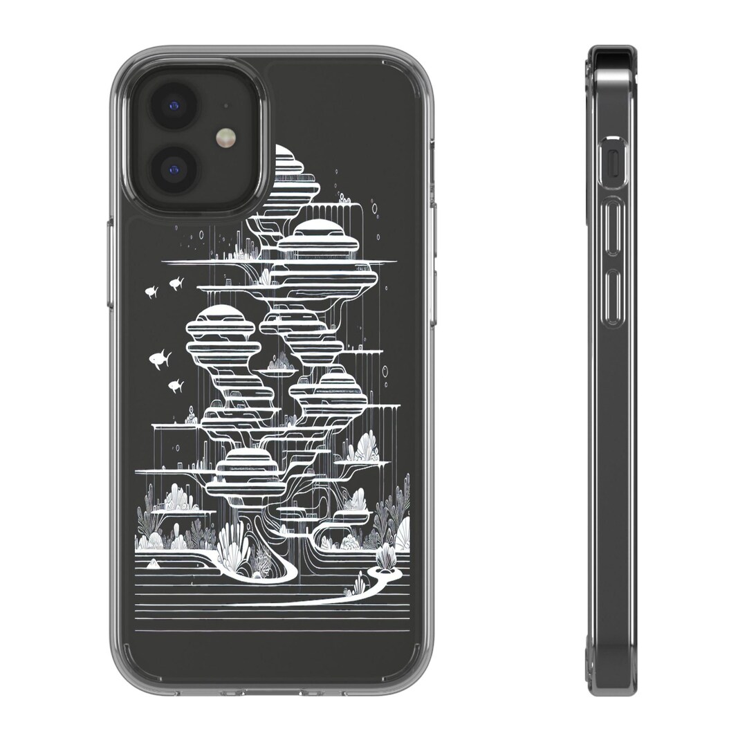 Transparent Futuristic Marine Utopia iPhone Case Compatible With iPhone ...
