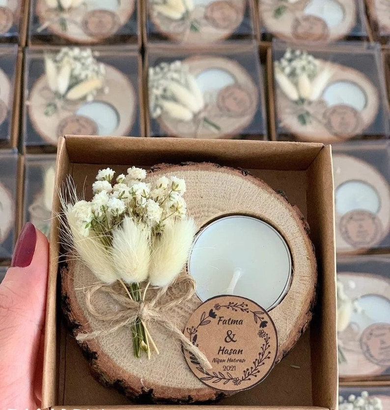 Personalized Wedding Shower Favors Rustic Tealight Holder Etsy