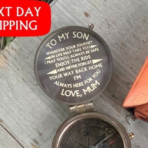 Compass To Our Son, Unique Christmas Gift, Personalized Engraved Compass, Fathers Day Gift, Working Nautical Compass, Anniversary Gift