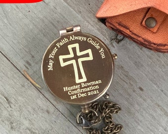 Brújula de primera comunión, regalo de bautismo, brújula grabada para bautizados, regalo de niño de bautizo, regalo de bautismo mormón, regalo personalizado