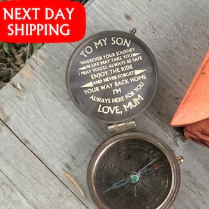 Engraved Compass, Personalized Christmas Gift, Custom Compass Present For Grandson, Anniversary Gift Compass, Graduation Gift For Son