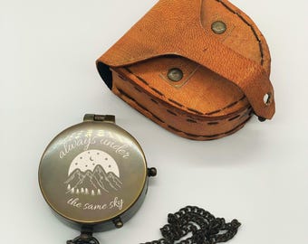 Siempre bajo el mismo cielo, regalo personalizado, brújula para la aventura que te espera, regalo militar para largas distancias