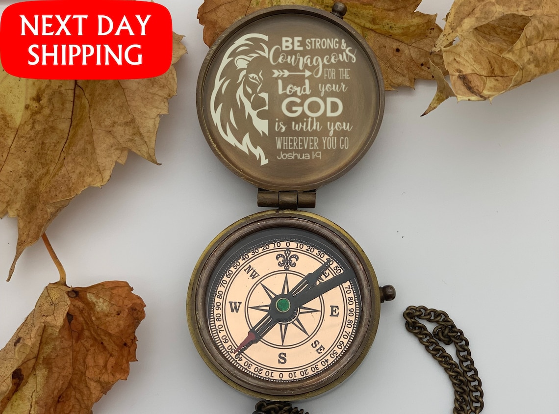 Engraved Compass, Go Confidently Quote, Inspirational Gift for Friend ...