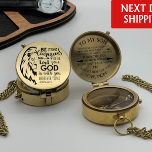 Baptism Gift Boy, 1st Communion Favor Compass, Confirmation Sponsor Gift, Christening Gift Engraved Compass, Catholic Baptism Compass Gift