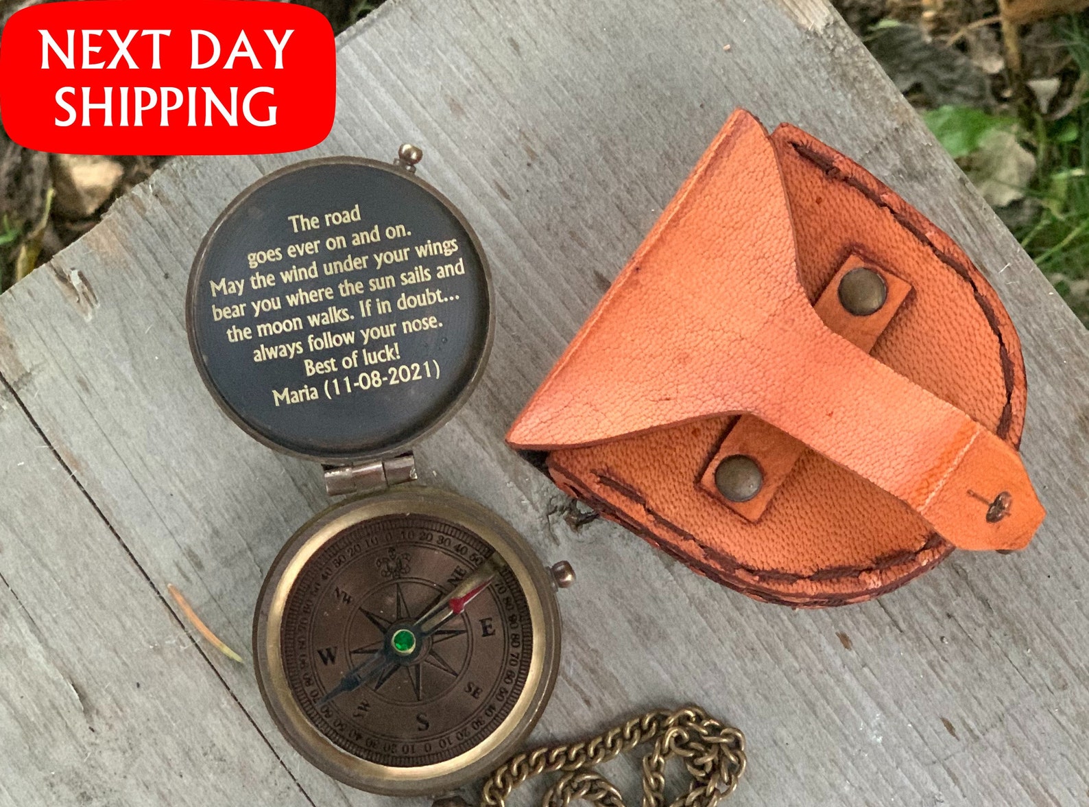 Engraved Compass, Go Confidently Quote, Inspirational Gift for Friend ...