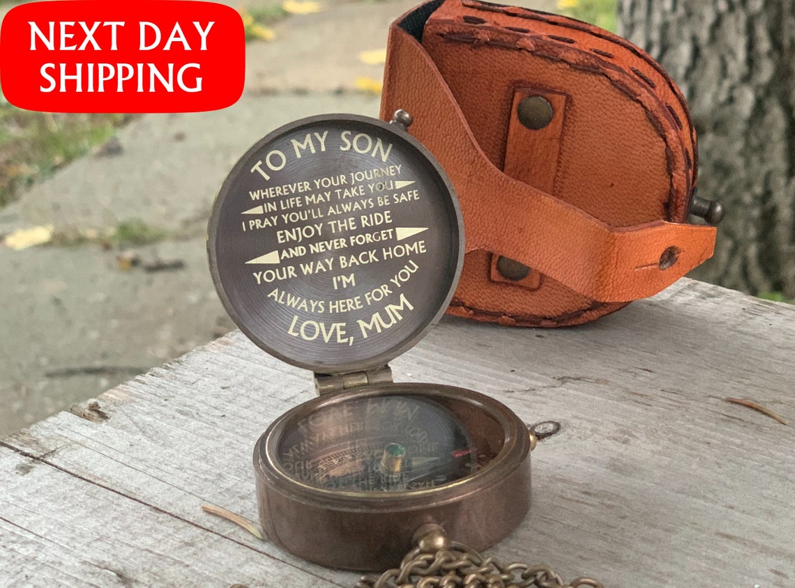 Engraved Compass, Go Confidently Quote, Inspirational Gift for Friend ...