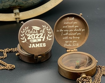 Brújula de regalo de graduación, regalo personalizado de la generación de 2025, regalo de doctorado de 2025, regalo de graduación, regalo para hijo, regalo de graduación para nieto