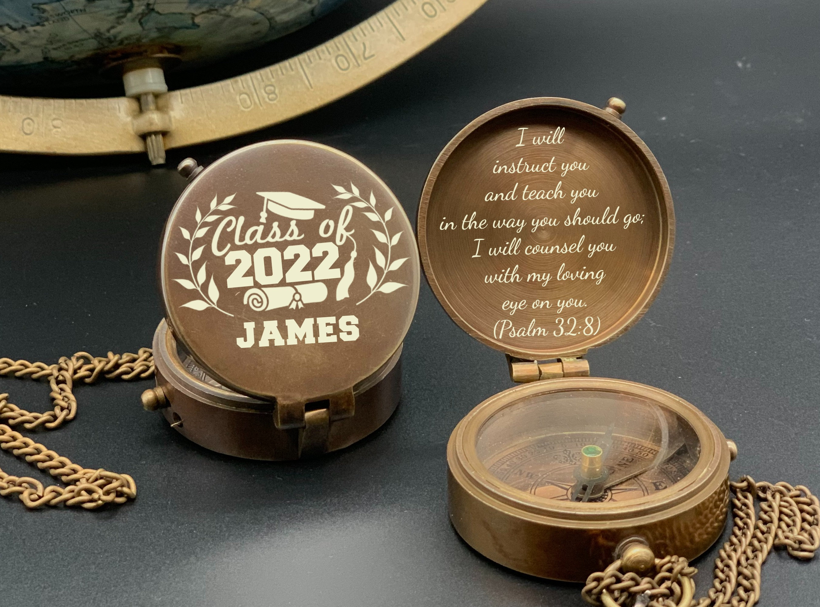 Graduation Gift Compass, Personalized Class Of 2025 Gift, Phd Grad Present, For Son, Grandson