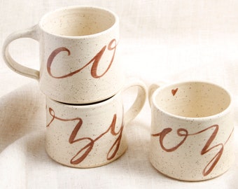cozy mug | farmhouse neutral | stoneware | handmade