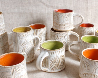 tiki mug | hand-carved | hand-thrown | ceramic | 2023 fall collection