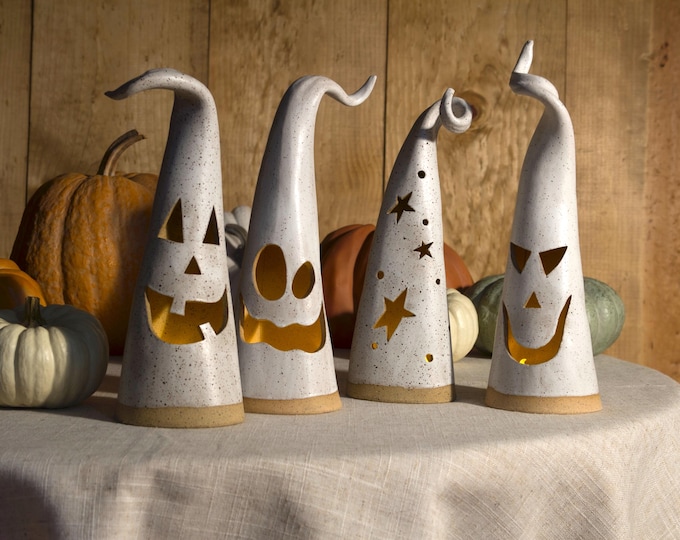 THE ORIGINAL Halloween ghost luminaria | jack o lantern | handmade | ceramic | Halloween decor | 2026 fall collection | luminary
