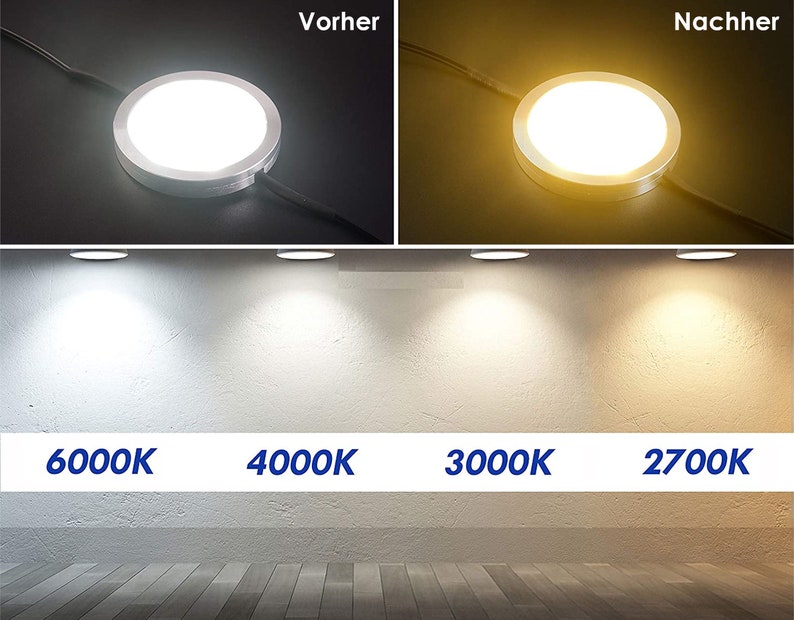 Zelfklevende kleurenfilms voor LED-lampen, 5 cm cirkelsnede GU10, 3 tonen warmwitte kleurfilters voor kleurcorrectie, filterset à 9 stuks afbeelding 6