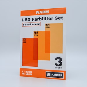 Zelfklevende kleurenfilms voor LED-lampen, gesneden 20 x 12 cm, 3 tonen warmwitte kleurfilters voor kleurcorrectie, filterset à 3 stuks afbeelding 4