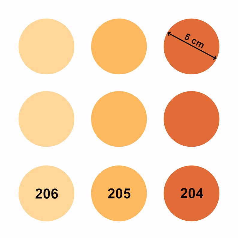 Films colorés autocollants pour lampes LED, coupe circulaire de 5 cm GU10, filtres de couleur blanc chaud 3 tons pour la correction des couleurs, jeu de filtres de 9 pièces image 2