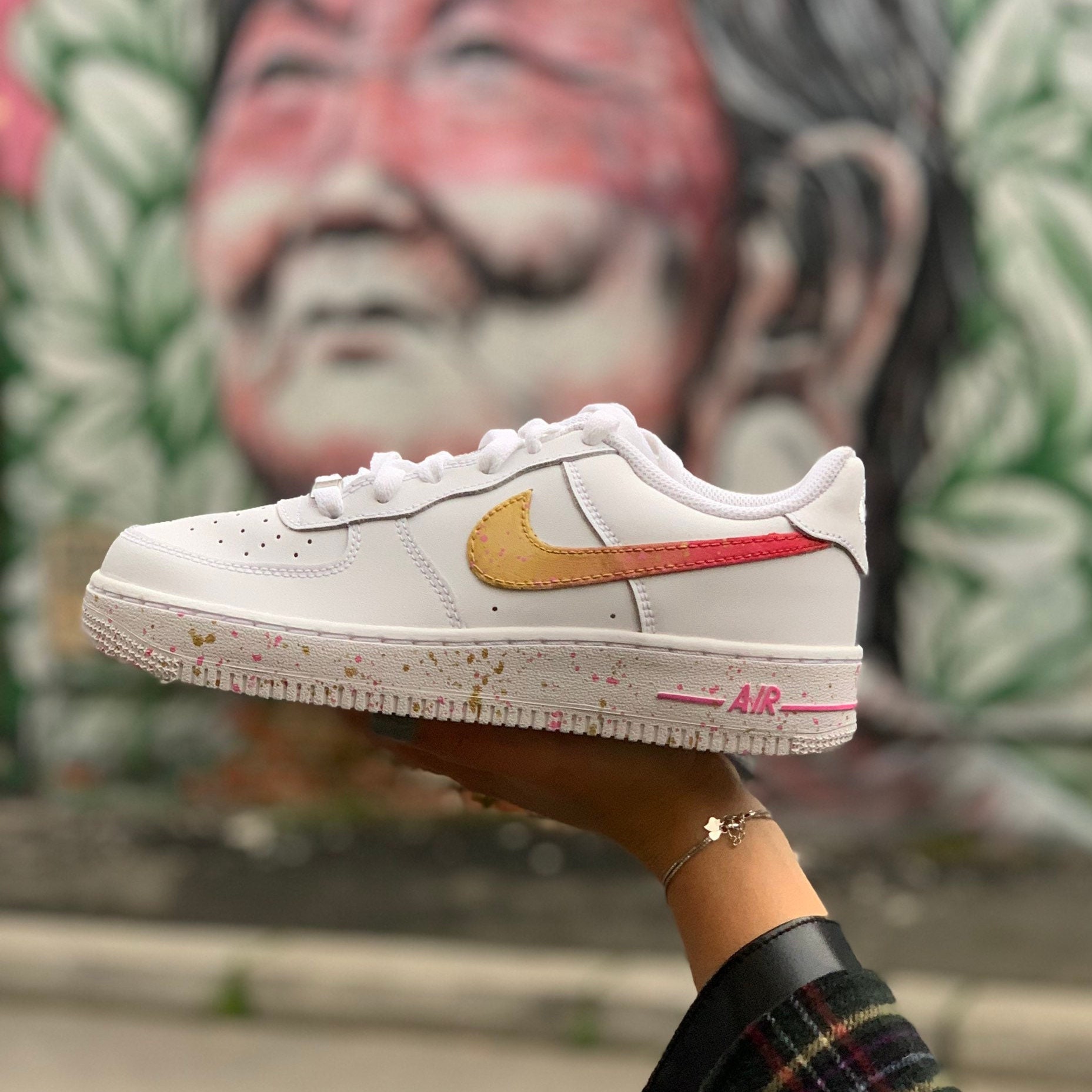nike air force 1 blanche et rose gold