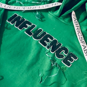 Green crop top hoodie
