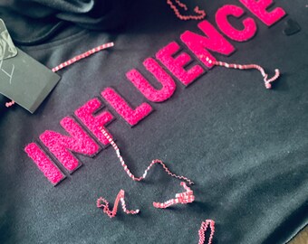 Black & pink crop top hoodie