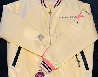 Cream & Pink Spring Bomber Jacket