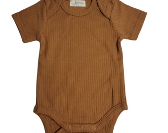 Short Sleeve Ribbed Onsie/organic cotton/spandex