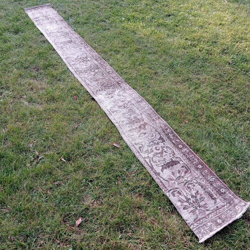 Muted Persian runner rug, Pastel runner, Turkish runner, oushak runner, hallway rug, shops hand made runner, 1.2 × 11.9 (364×39)