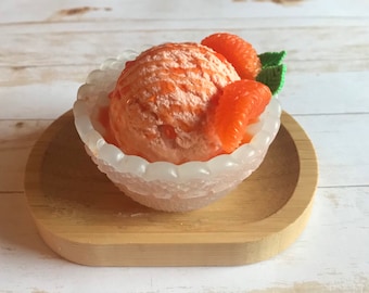 Ice Cream Soap,Orange ice cream Soap, Fake Food, Faux Food, Food Soap, Dessert Soap.