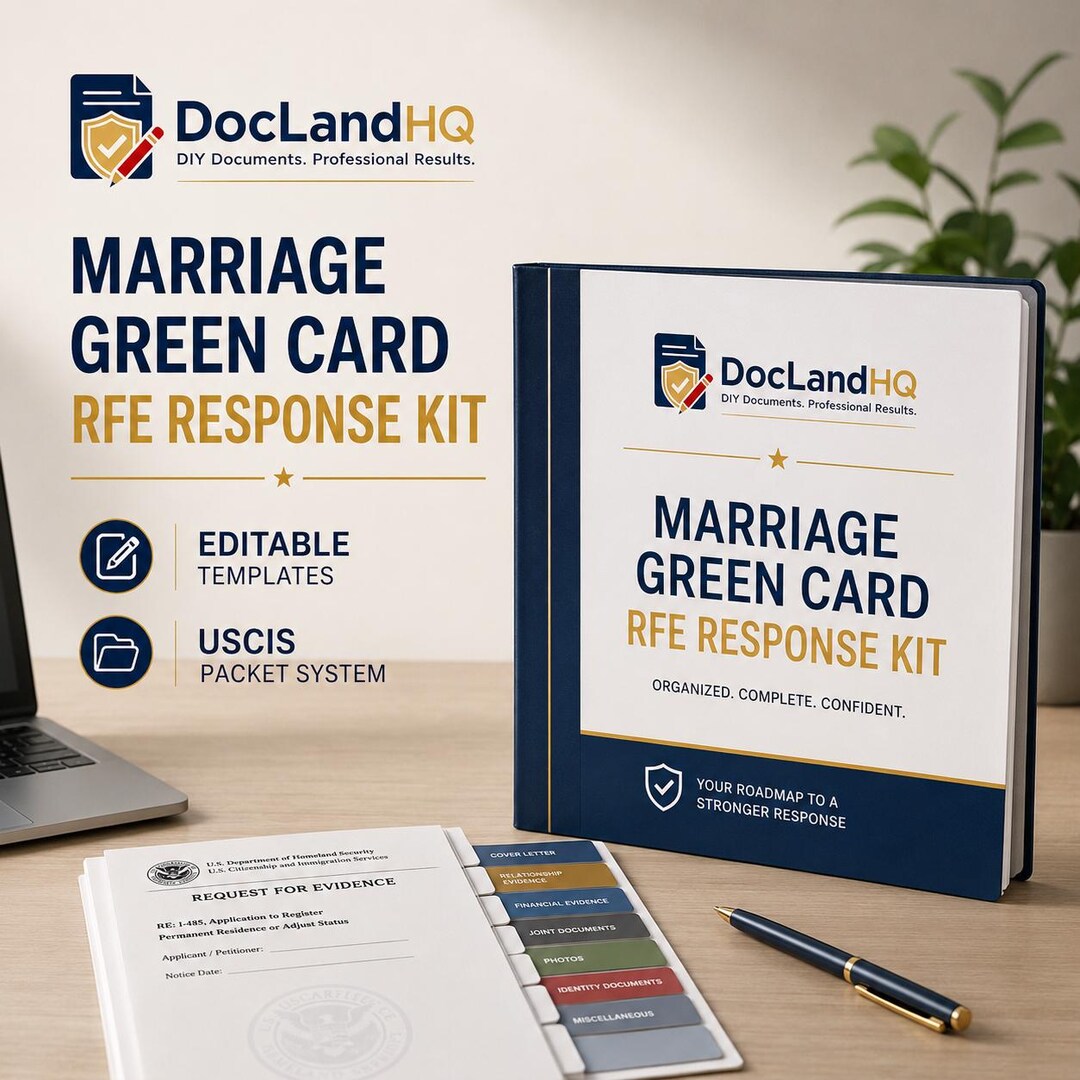Fide Annotation Card Marriage Green Card RFE Response Kit | USCIS Bona Fide Evidence ...