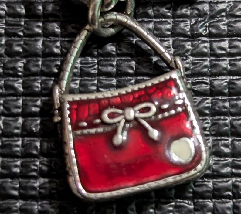 Vintage Brighton Charm Bracelet w/ Handbags bild 8
