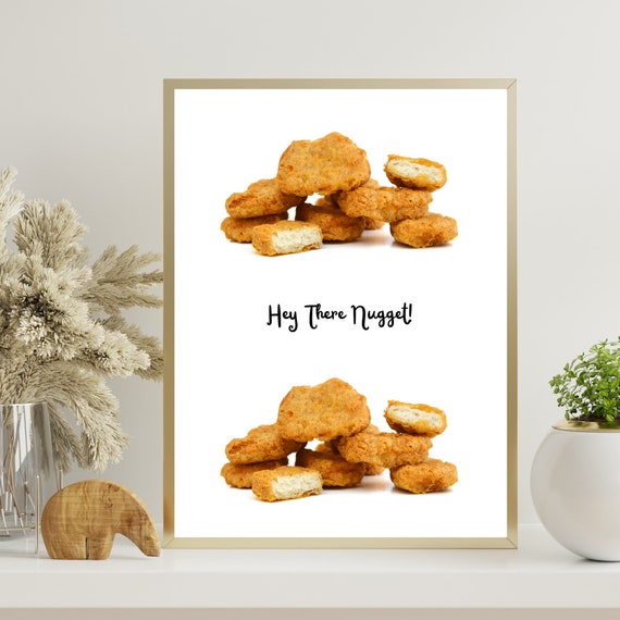 Chicken Nugget Poster Chicken Nugget Print Wall Art Chicken | Etsy