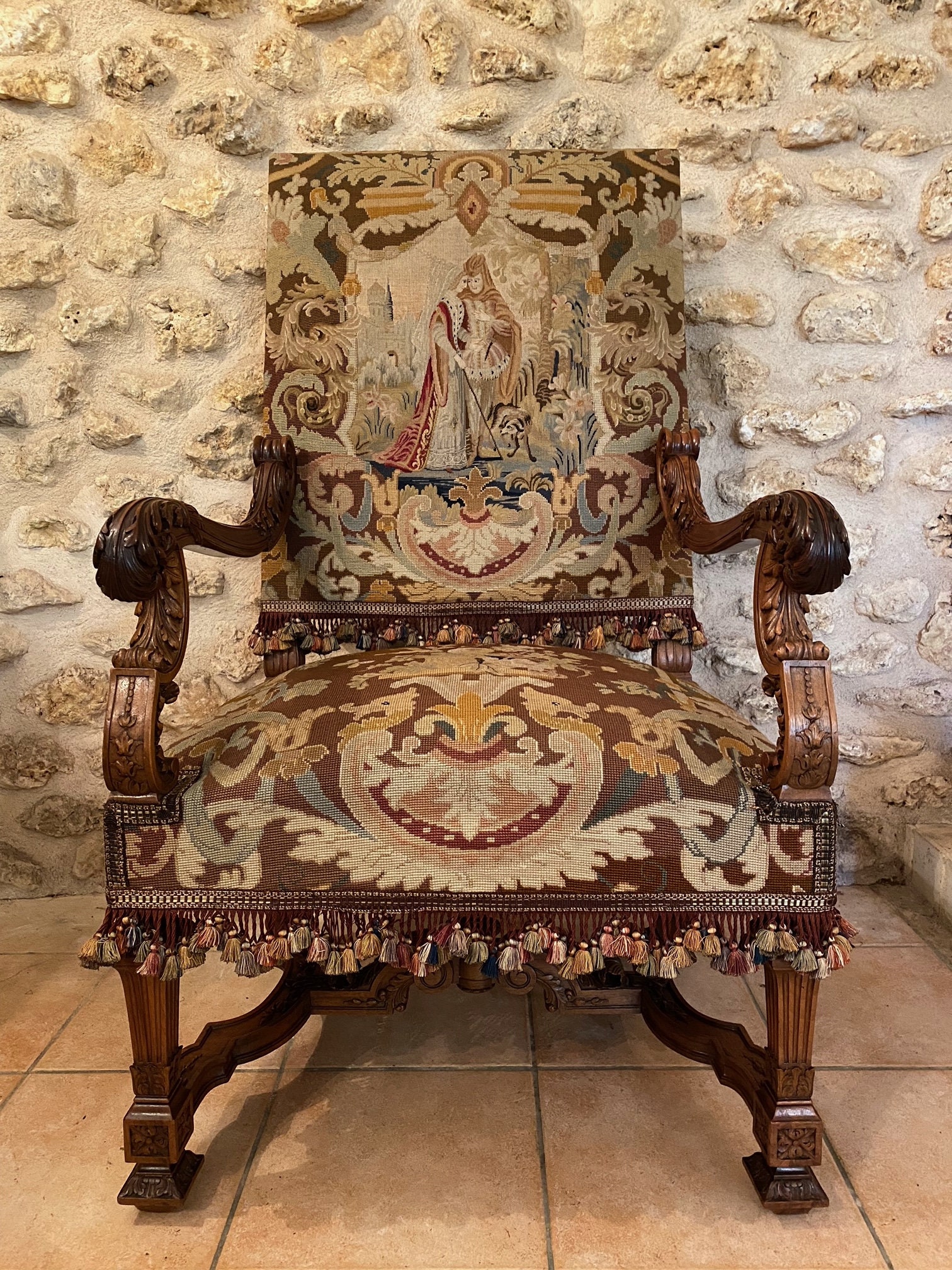 Fauteuil Français Style Louis Xi